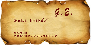 Gedai Enikő névjegykártya